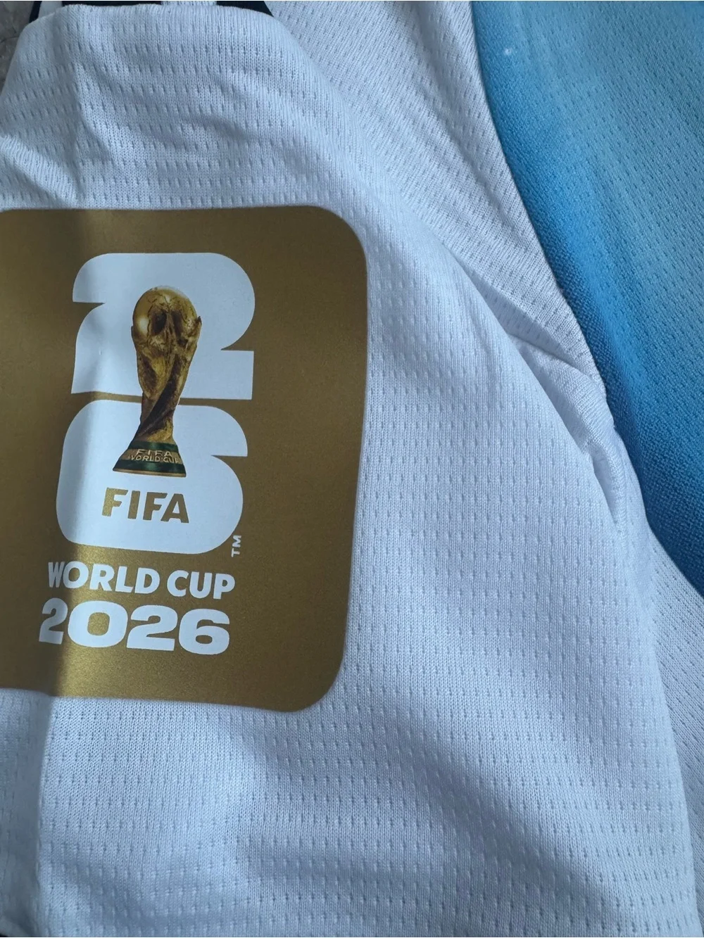 Messi Argentina home World Cup soccer  jersey new with tags small with patches